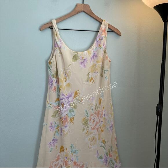 Vintage Metaphor 90s Pastel Yellow Pink Maxi Dress With Shawl Jacket 8 M - Picture 11 of 12